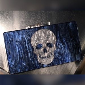 Lucite acrylic skull clutch